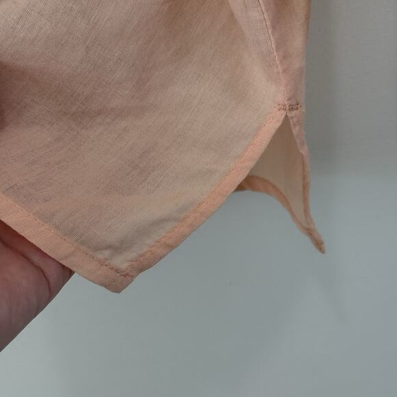 Soft Surroundings Embroidered Beaded Palm Island V-neck Tunic Top Size PXL Peach - Picture 6 of 9